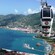 A sky tram gliding over the top of the harbor and surrounding Saint Thomas islands